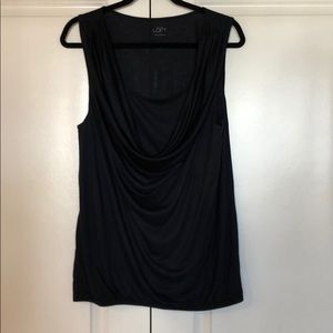 Dark Navy Tank w/ Draped Neckline